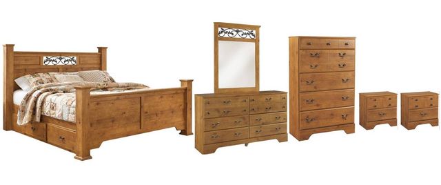 Signature Design by Ashley® Bittersweet 6-Piece Light Brown Queen Poster Bed Set-0