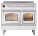Ilve® Nostalgie II Noblesse 40'' White Pro Style Induction Range with Chrome Trim-1