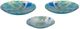 A & B Home 3-Piece Blue/Gold Glass Charger Set-1