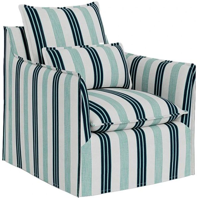 Universal Explore Home™ Customizable Coastal Living Outdoor Siesta Key Fabric Swivel Chair-0