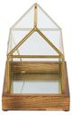 A & B Home Clear/Gold Glass House Box-4
