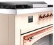 Ilve® Nostalgie II Noblesse 60'' Antique White Pro Style Dual Fuel Range with Copper Trim-4