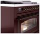 Ilve® Nostalgie II Noblesse 36'' Burgundy Pro Style Dual Fuel Range with Burnished Trim-4