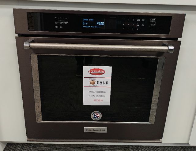 KitchenAid® 30" Black Stainless Steel with PrintShield™ Finish Electric Built In Single Oven-0