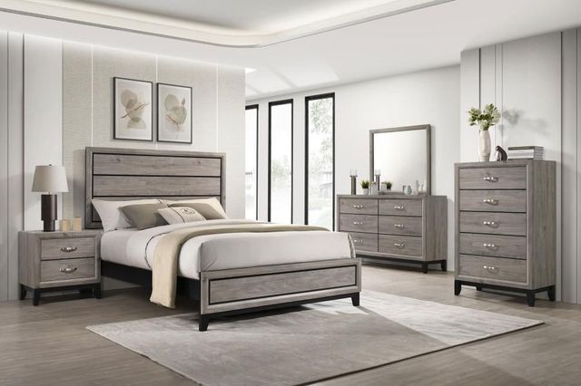 Coaster® Valen 5-Piece Light Taupe Queen Panel Bedroom Set-1