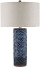Currey & Company Polka Dot Reactive Blue/Polished Brass Table Lamp-1