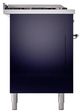Ilve® Nostalgie II Noblesse 60'' Midnight Blue Pro Style Dual Fuel Range with Chrome Trim-2