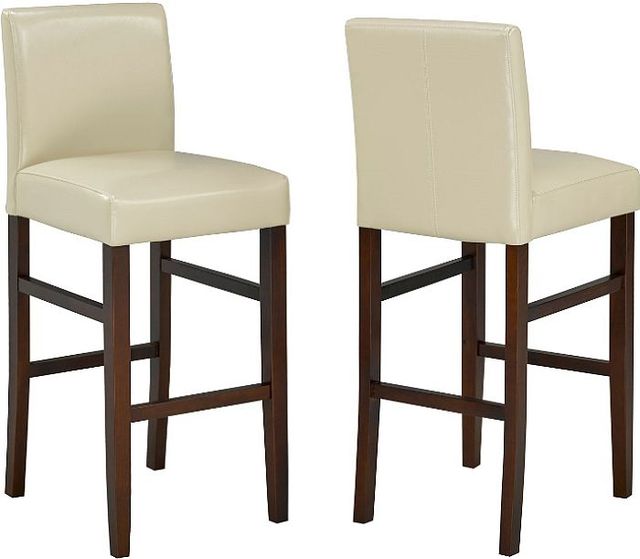 Brassex Inc. 2-Piece Brown/Cream 24'' Counter Stool Set-2