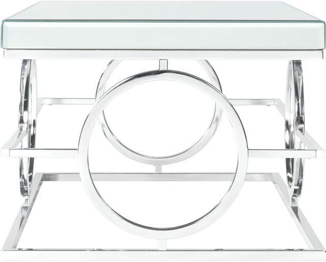 Elements International Pearl Glass Top Coffee Table With Chrome Base-2