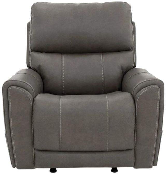 Flexsteel® Carter Smoke Power Rocking Recliner with Power Headrest and Lumbar-1
