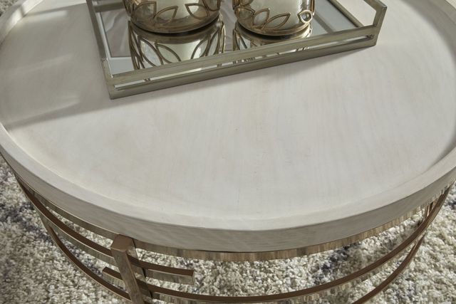 Signature Design by Ashley® Montiflyn White Coffee Table with Gold Metal Base-2