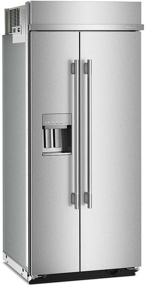 KitchenAid® 36" 20.8 Cu. Ft. PrintShield™ Stainless Steel Built In Side-by-Side Refrigerator with Exterior Water and Ice Dispenser-1
