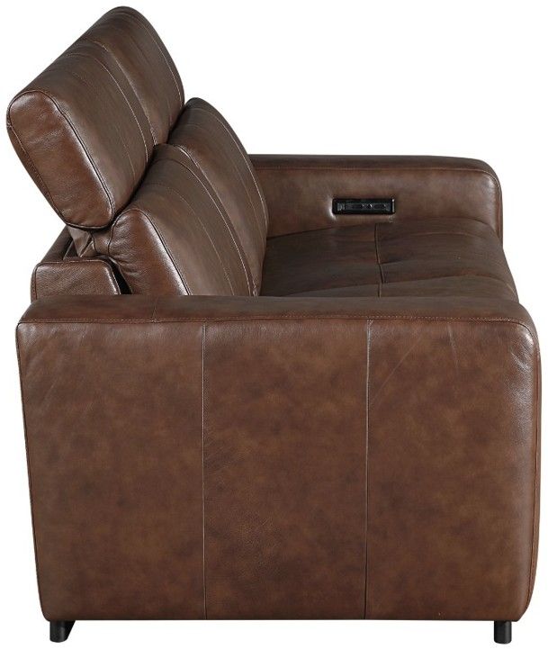 Homelegance® Sutton 2-Piece Brown Leather Power Reclining Loveseat with Power Headrests and Charging Ports-4