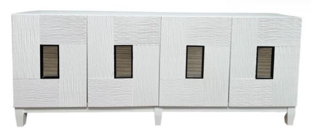 Million Dollar Rustic White Console Table with Mirror-0