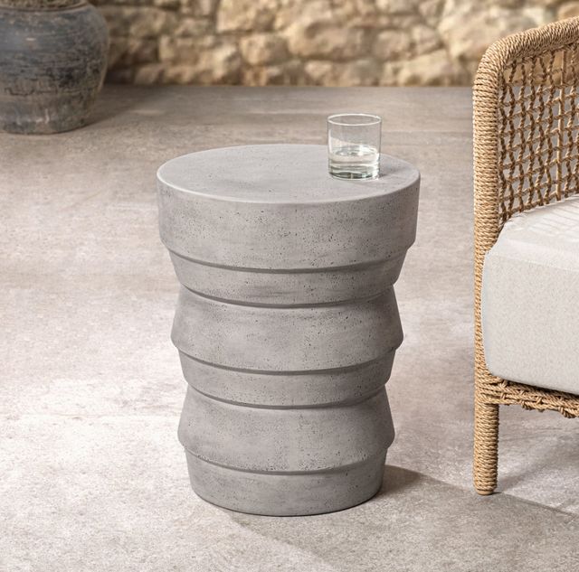 Classic Home Anora Light Gray Concrete Outdoor Accent Table-1