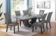 New Classic® Home Furnishings Lyra Gray Dining Table with Black Pedestal Base-1