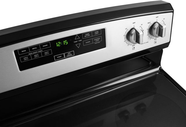 Amana® 30" Black on Stainless Freestanding Electric Range-3