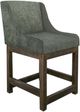 International Furniture Direct Gray Olive Green Upholstered Counter Stool-0