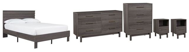 Signature Design by Ashley® Brymont 5-Piece Dark Gray Full Youth Platform Bed Set-0