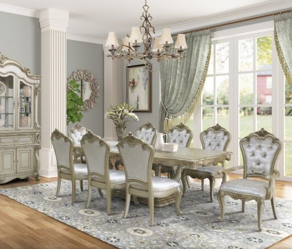 New Classic® Home Furnishings Monique 9-Piece Champagne Dining Set-1