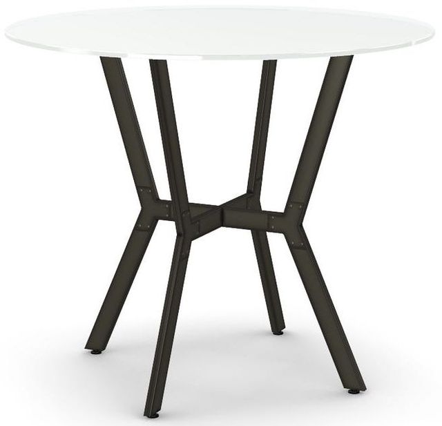 Amisco Customizable Norcross 39" White Glass Round Counter Height Table with a 42" Diameter Tabletop-0