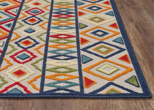 KAS Rugs Calla Ivory/Multi Aztec 5'x7' Area Rug-1
