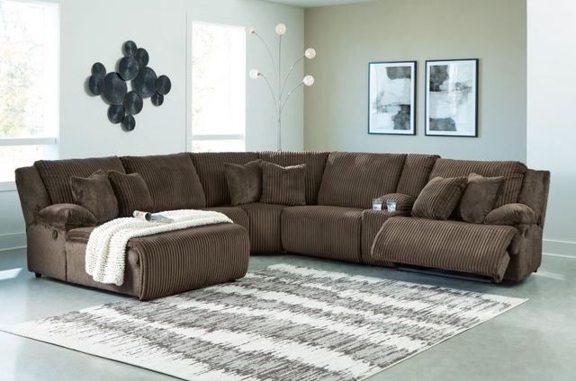 Signature Design by Ashley® Top Tier 6-Piece Chocolate Left-Arm Facing Manual Reclining Sectional and Chaise-2