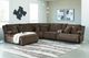 Signature Design by Ashley® Top Tier 6-Piece Chocolate Left-Arm Facing Manual Reclining Sectional and Chaise-2