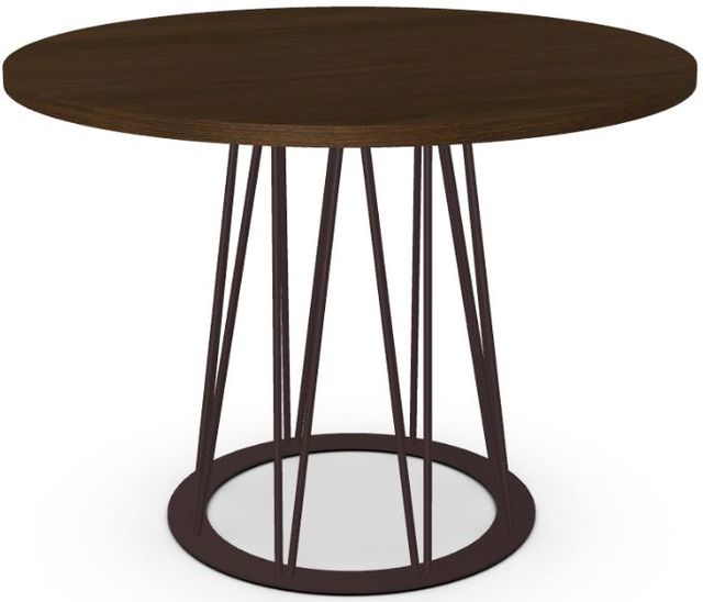 Amisco Customizable Calypso Round Dining Table with 42" Walnut Veneer Top-0