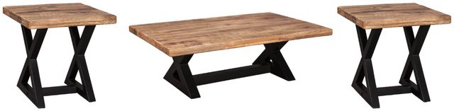 Signature Design by Ashley® Wesling 3-Piece Light Brown Coffee Table Set-0