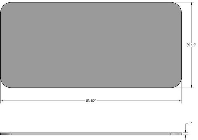 Amisco Customizable Ezra 84" Rectangular Dining Table with Radius Corners and 1" White Oak Veneer Top-1