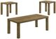 Coaster® Castlewood 3-Piece Brown Oak Table Set-0