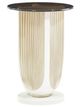 Michael Amini® La Marisia Glass Top Chairside Table with Creamy Pearl Base-0