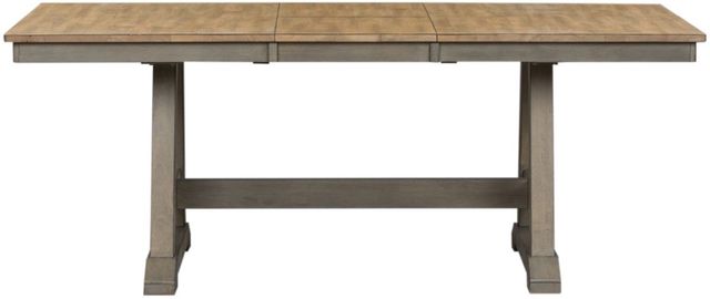 Liberty Furniture Lindsey Farm 7-Piece Gray/Sandstone Trestle Table Set-2