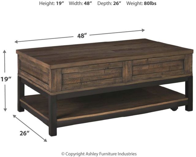 Signature Design by Ashley® Johurst Grayish Brown Lift Top Coffee Table-2