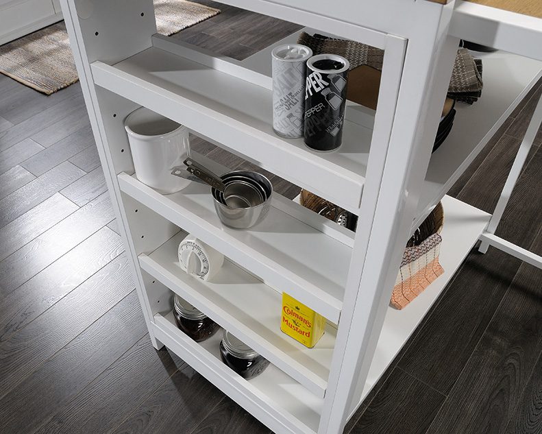 Sauder Select White Kitchen Island - Thumbnail 4