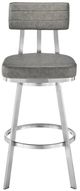 Armen Living Benjamin Brushed Stainless Steel/Gray Bar Stool-0