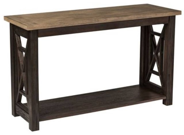 Liberty Furniture Heatherbrook Ash Top Sofa Table with Charcoal Base-0