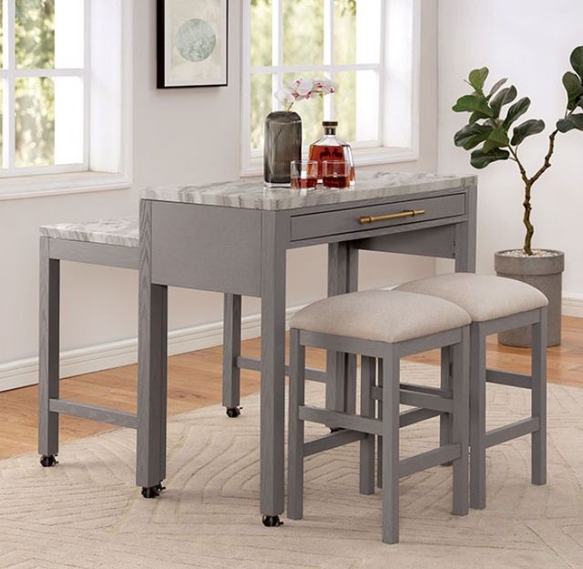 Furniture of America® Whitehall 5-Piece Beige/Light Gray/White Counter Table Set-1