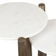 Uttermost® Claridge 2-Piece White Marble Top Nesting Table Set with Antique Gold Legs-4
