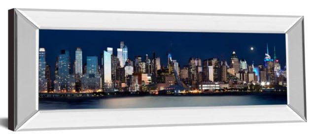 Classy Art New York At Night XI By James Mcloughlin Mirror Framed Wall Art-1