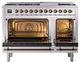 Ilve® Nostalgie II Noblesse 48'' Stainless Steel Pro Style Dual Fuel Range with Burnished Trim-1