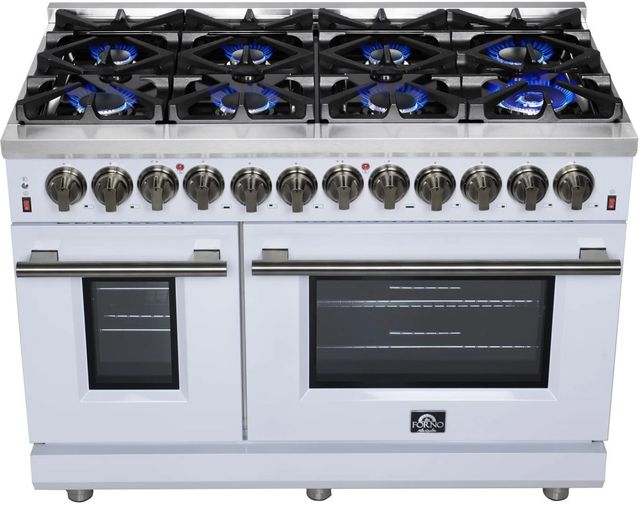 FORNO® Massimo Series Alta Qualita 48" White Pro Style Dual Fuel Range-2