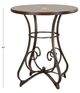 Powell® Hamilton Cherry Pub Table with Bronze/Matte Pewter Base-2