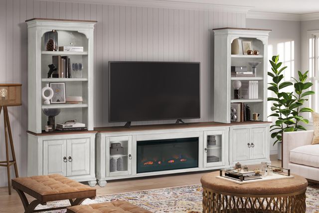 Legends Home Americana Brown/White 86" Fireplace Console-1
