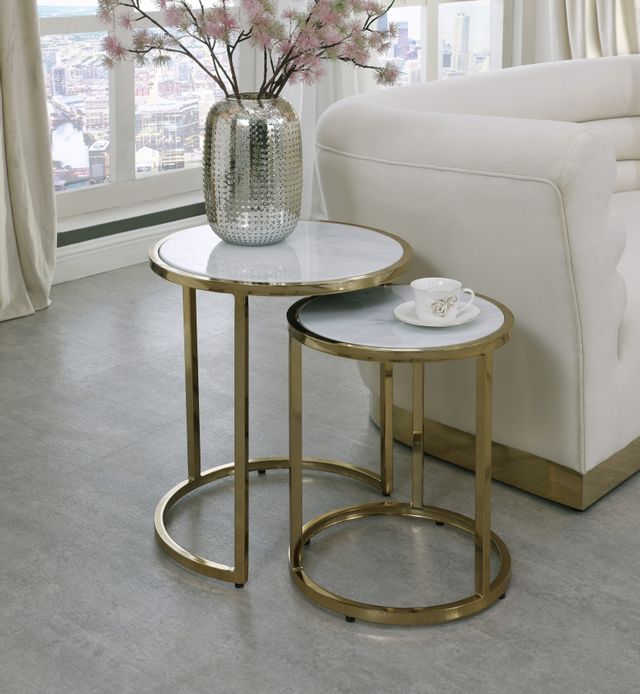 Meridian Furniture Massimo 2-Piece Gold End Tables-1