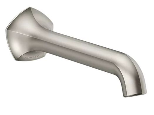 KOHLER® Occasion® Vibrant Polished Nickel Wall-Mount Bathroom Sink Faucet Spout with Straight Design-0
