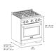 ZLINE 30" Satin Stainless Steel Pro Style Gas Range with White Matte Door-2