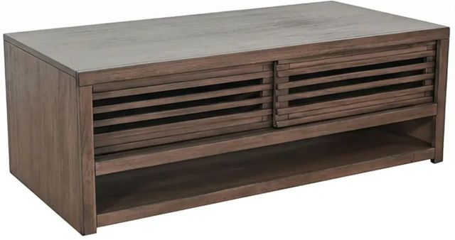 Sunny Designs™ Brown Coffee Table with Sliding Doors and Casters-0