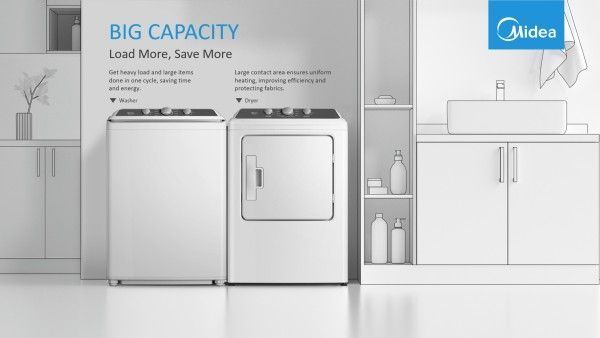 Midea® 7.0 Cu. Ft. White Front Load Electric Dryer-9
